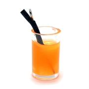 Vedhæng. Smoothie - drink med sugerør. Orange. 26 mm